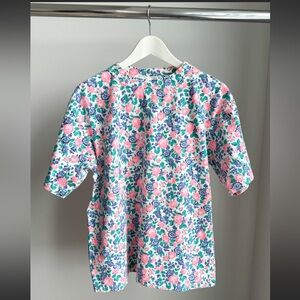 $10 Vtg Northern Reflections Pink Floral Short Sleeve Tee 20.5 x 26